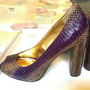 BCBGirls Snakeskin Violet Heels